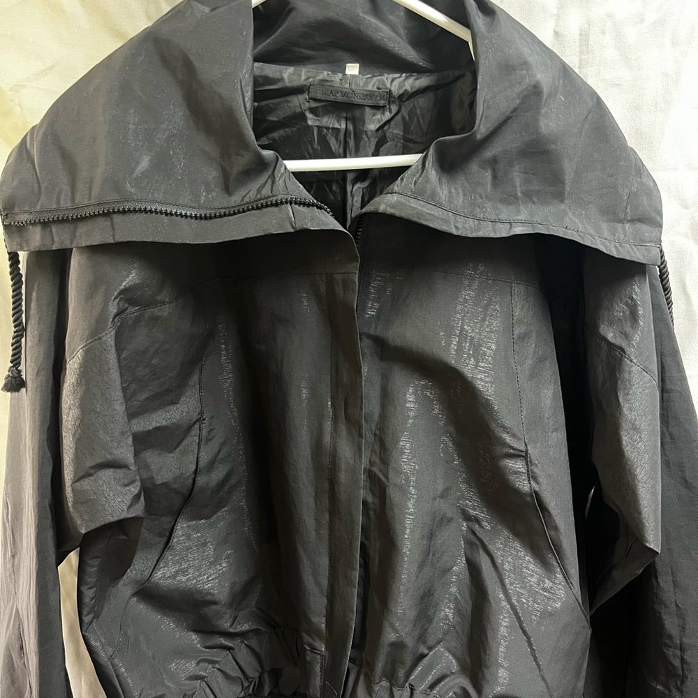 Cheap Monday Windbreaker Black Shimmer Medium Zipper With Pockets Retro